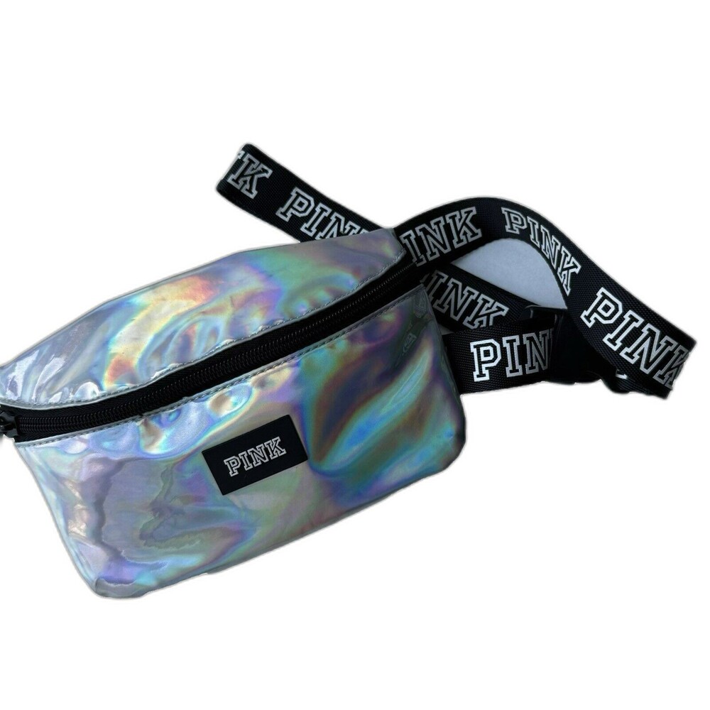Victoria's Secret Belt Bag Holographic Fanny Pack Iridescent Silver Crossbody